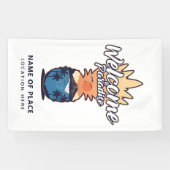 ananas Welkomsttekst en kleurenbanner Spandoek (Horizontaal)