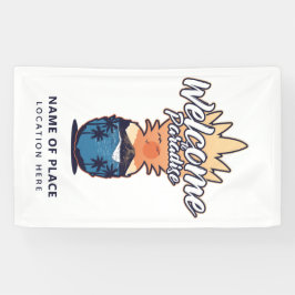 ananas Welkomsttekst en kleurenbanner Spandoek