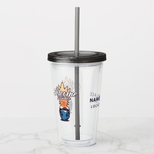 ananas Welkomstteksttumoren Acryl Drinkbeker (Voorkant)
