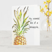 ananas Wenskaart Kaart (Gele Bloem)