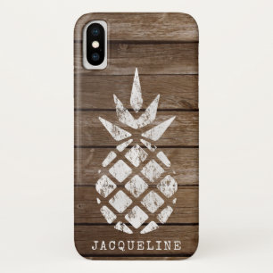ananas, Whitewash op hout Case-Mate iPhone Case