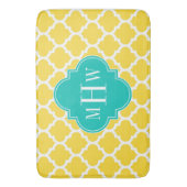 Ananas WhMarokkaans #5 Blauwgroen 3 Initiaal monog Badmat (Voorkant Verticaal)