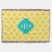 Ananas WhMarokkaans #5 Blauwgroen 3 Initiaal monog Deken (Voorkant)