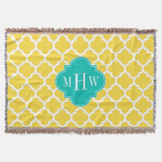 Ananas WhMarokkaans #5 Blauwgroen 3 Initiaal monog Deken (Voorkant)