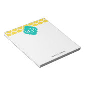 Ananas WhMarokkaans #5 Blauwgroen 3 Initiaal monog Notitieblok (Schuin)