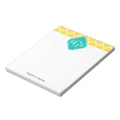 Ananas WhMarokkaans #5 Blauwgroen 3 Initiaal monog Notitieblok (Linkerzijde)