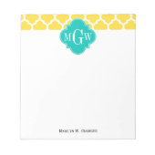 Ananas WhMarokkaans #5 Blauwgroen 3 Initiaal monog Notitieblok (Voorkant)