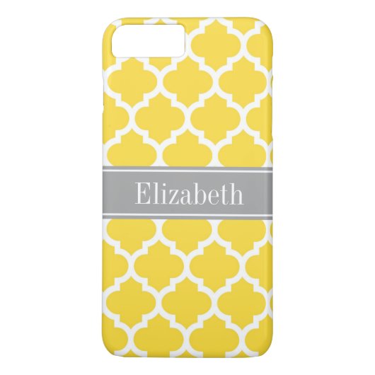 Ananas Whockey Moroccan #5 DK Gray Name Monogram Case-Mate iPhone Case (Achterkant)