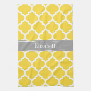 Ananas Whockey Moroccan #5 DK Gray Name Monogram Theedoek
