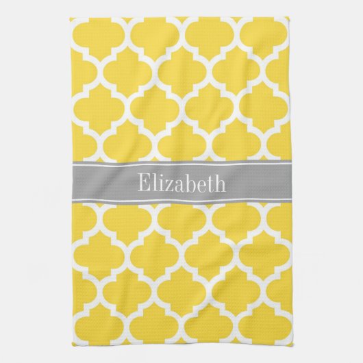 Ananas Whockey Moroccan #5 DK Gray Name Monogram Theedoek (Verticaal)