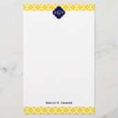 Ananas Whotkus Marokkaanse marinemonogram 3 Initia Briefpapier (Voorkant)