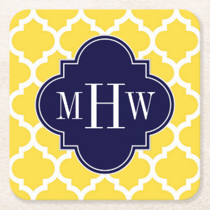 Ananas Whotkus Marokkaanse marinemonogram 3 Initia Kartonnen Onderzetters