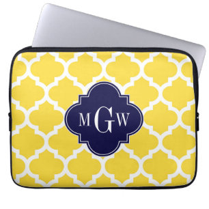 Ananas Whotkus Marokkaanse marinemonogram 3 Initia Laptop Sleeve