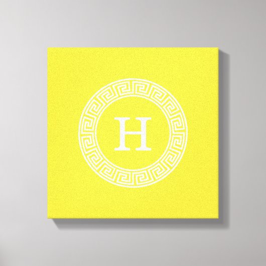Ananas WHT Grieks Sleutel RND Lijst Initiaal Monog Canvas Afdruk (Voorkant)