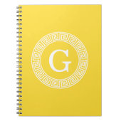 Ananas WHT Grieks Sleutel RND Lijst Initiaal Monog Notitieboek (Voorkant)