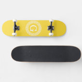 Ananas WHT Grieks Sleutel RND Lijst Initiaal Monog Persoonlijk Skateboard (Horizontaal)