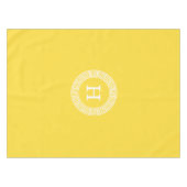 Ananas WHT Grieks Sleutel RND Lijst Initiaal Monog Tafelkleed (Voorkant (Horizontaal))