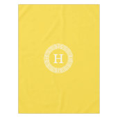 Ananas WHT Grieks Sleutel RND Lijst Initiaal Monog Tafelkleed (Voorkant)