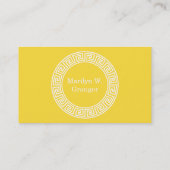 Ananas WHT Grieks Sleutel RND Lijst Initiaal Monog Visitekaartje (Achterkant)