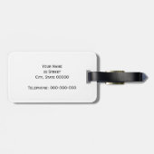 Ananas Wht Moroccan #5 Navy 3 Initieel Monogram Bagagelabel (Achterkant horizontaal)