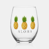 ananas wijnglas zonder voet (Voorkant)