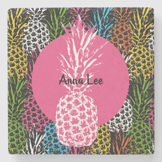 Ananas Wild en Zoet Stenen Onderzetter (Voorkant)