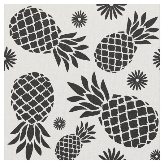 Ananas wit en uw eigen kleur aangepaste patroon stof (Close Up)