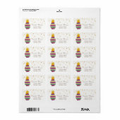 Ananas, wit, Faux Gold Foil Confetti Etiket (Full Sheet)