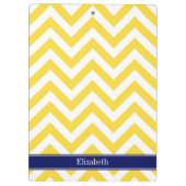 Ananas Wit LG Chevron Navy Blauwe Naam Initialen Klembord (Achterkant)