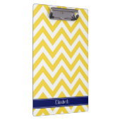 Ananas Wit LG Chevron Navy Blauwe Naam Initialen Klembord (Rechts)