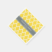 Ananas Wit Marokkaans #4 Houtskool Naam Monogram Servetten (Hoek)