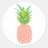 Ananas +Wit Ronde Sticker (Voorkant)