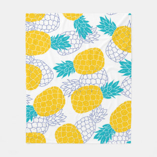 Ananas witte achtergrond, naadloos patroon. fleece deken