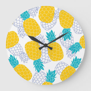Ananas witte achtergrond, naadloos patroon. grote klok