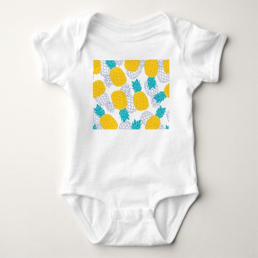 Ananas witte achtergrond, naadloos patroon. romper (Voorkant)