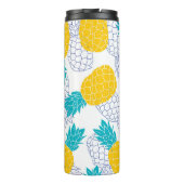 Ananas witte achtergrond, naadloos patroon. thermosbeker (Achterkant)