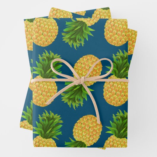 Ananas Wrapping Papier Flat Sheet Set van 3 Inpakpapier Vel (In situ)