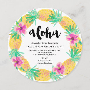 Ananas Wreatparty Invitation Kaart