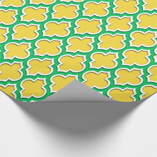 Ananas Yellow Emerald Green Wt XL Moroccan #4DS Cadeaupapier (Hoek)