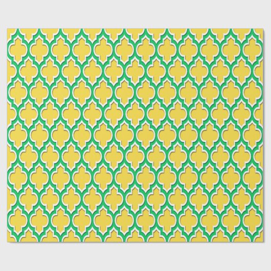 Ananas Yellow Emerald Green Wt XL Moroccan #4DS Cadeaupapier (Vlak)
