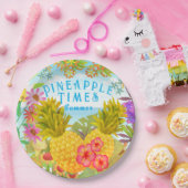 Ananas Zee Floral Papieren Bordje (Feest)