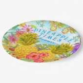 Ananas Zee Floral Papieren Bordje (Gekanteld)