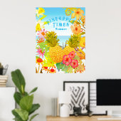 Ananas Zee Floral Poster (Thuiskantoor)