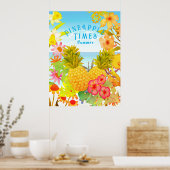 Ananas Zee Floral Poster (Keuken)