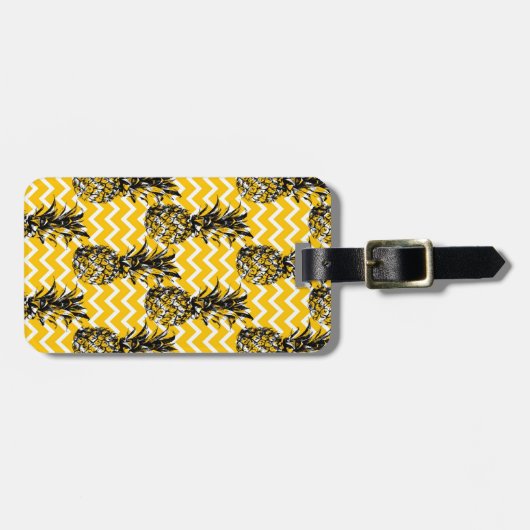 Ananas Zigzaggen Bagagelabel (Voorkant horizontaal)