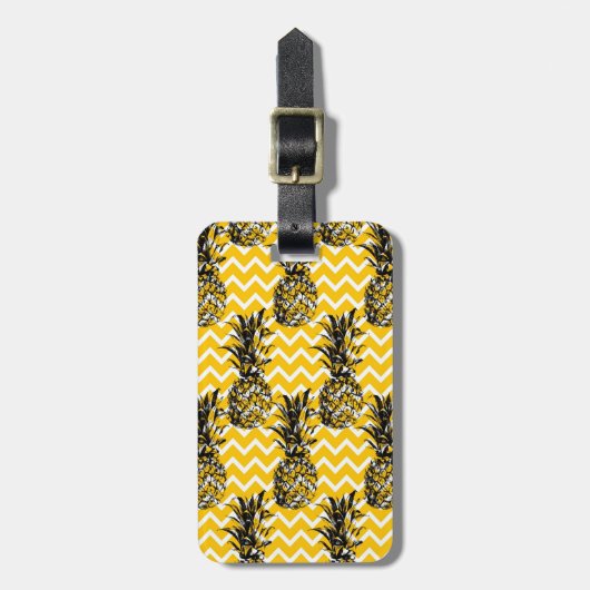 Ananas Zigzaggen Bagagelabel (Voorkant verticaal)