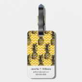 Ananas Zigzaggen Bagagelabel (Achterkant verticaal)