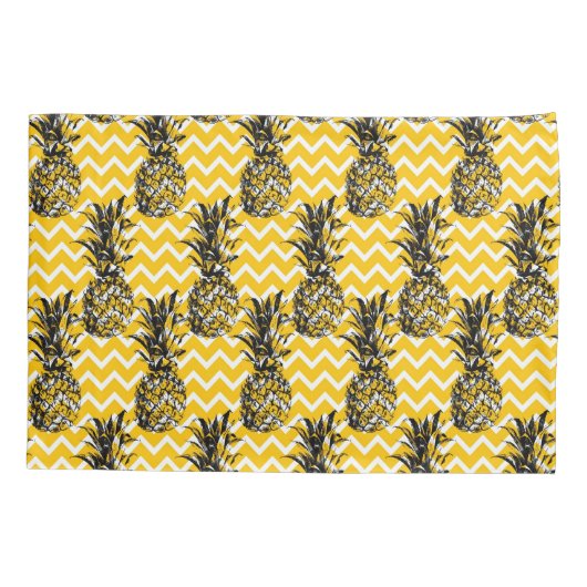 ananas Zigzags Kussensloop (Achterkant-Links)
