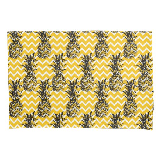 ananas Zigzags Kussensloop (Voorkant-Links)