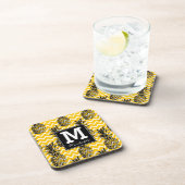 ananas Zigzags | Monogram Bier Onderzetter (Rechterzijde)